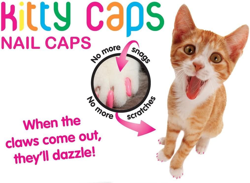 Kitty Caps Nail Caps for Cats - Spring Green with Glitter & Ultra Violet,  Multiple Sizes - Safe, Stylish & Humane Alternative to Declawing - Stops  Snags and Scratches - Cat Claw