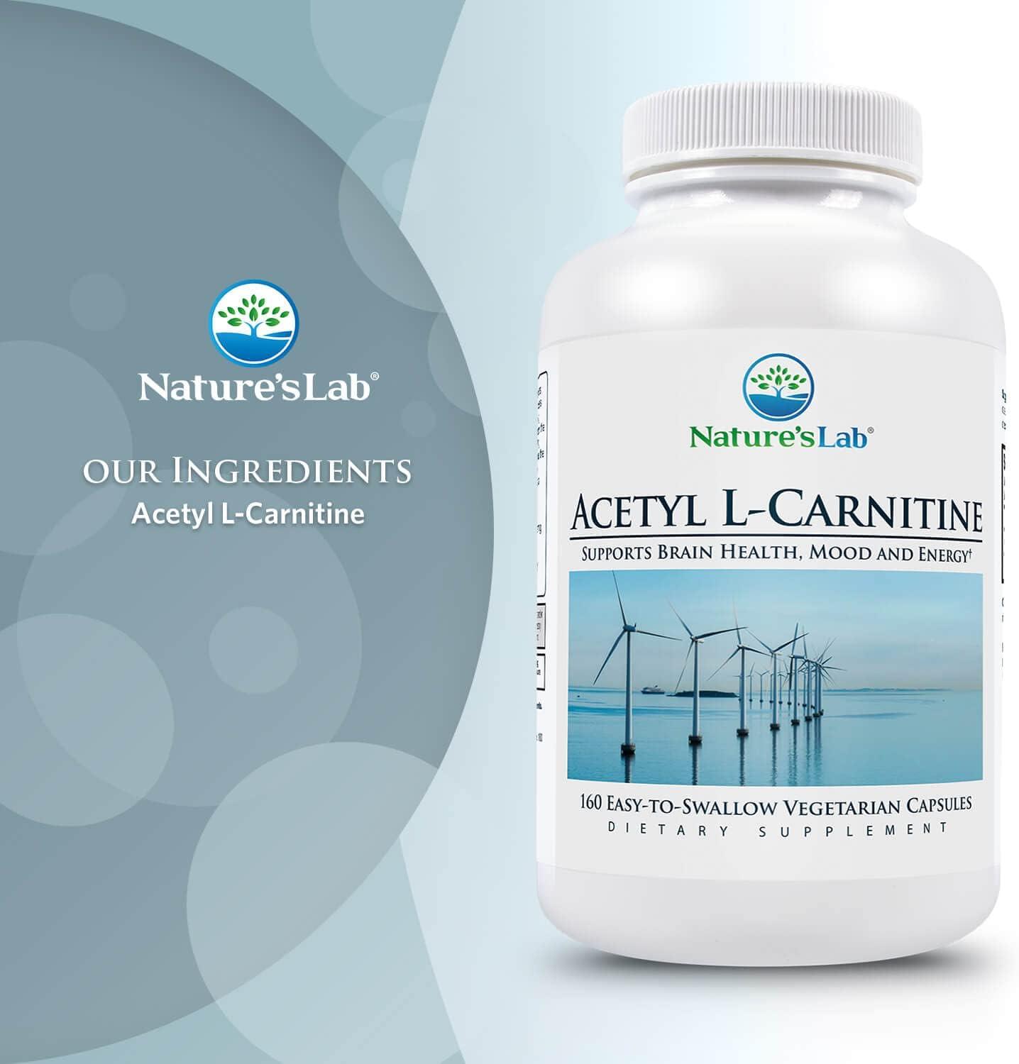 Nature's Lab Acetyl LCarnitine 2 000mg 160 Capsules