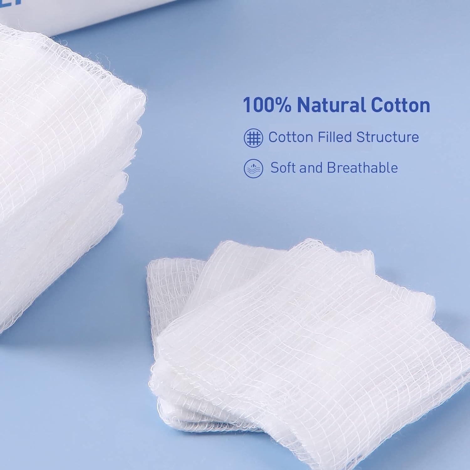 JMU Cotton Gauze Pads 2x2 8-Ply Non-Sterile Surgical Sponges 200pcs - First  Aid Wound Dressing, Dental Gauze Pads - 200 Count | Buy Now with Express  International Delivery | GoSupps.com