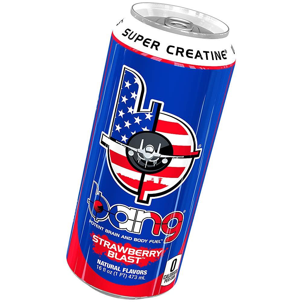 Bang Energy Drink with CoQ10 Creatine Strawberry Blast (12 Drinks, 16