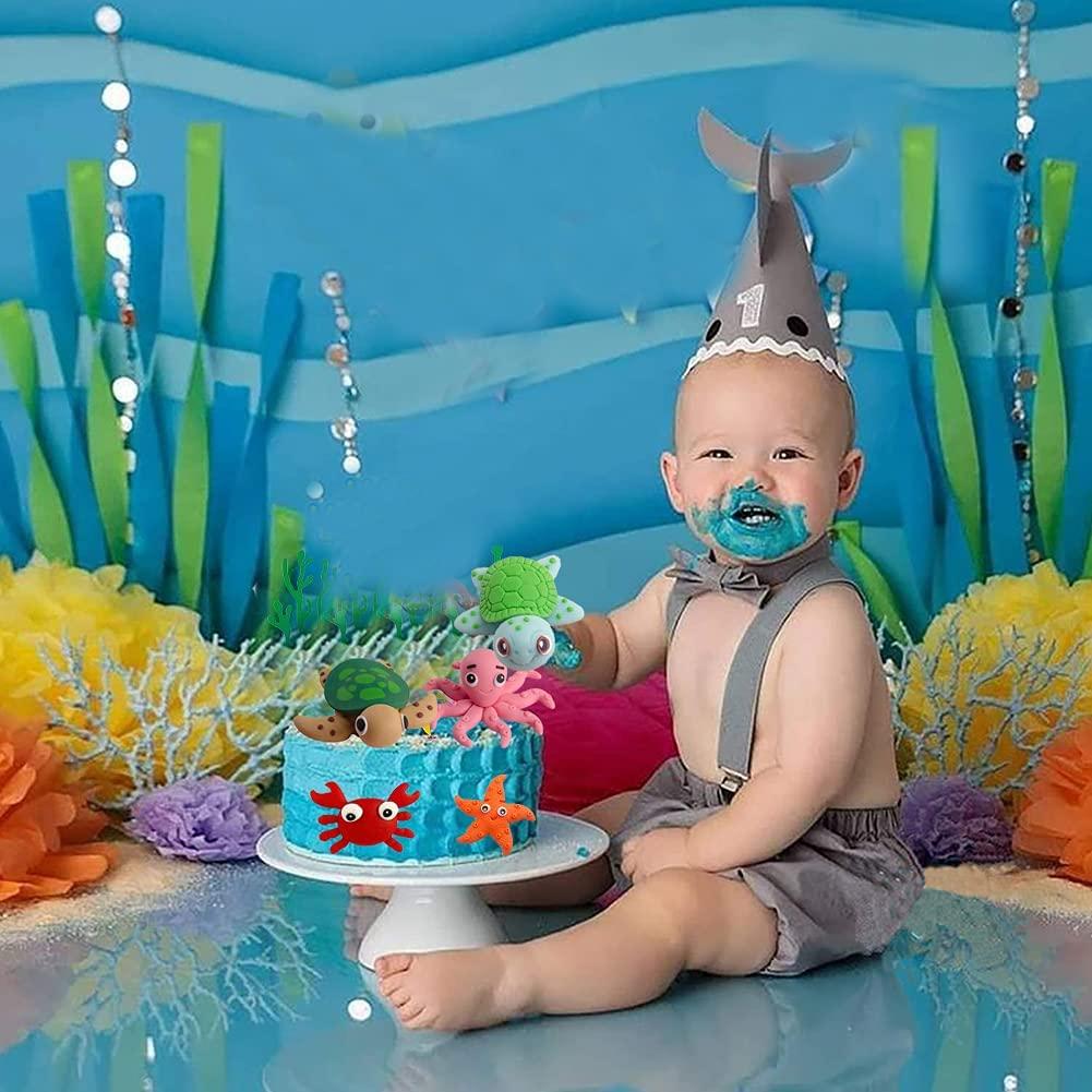 Sea Cake Toppers Set Under the Sea Birthday Decorations for Kids