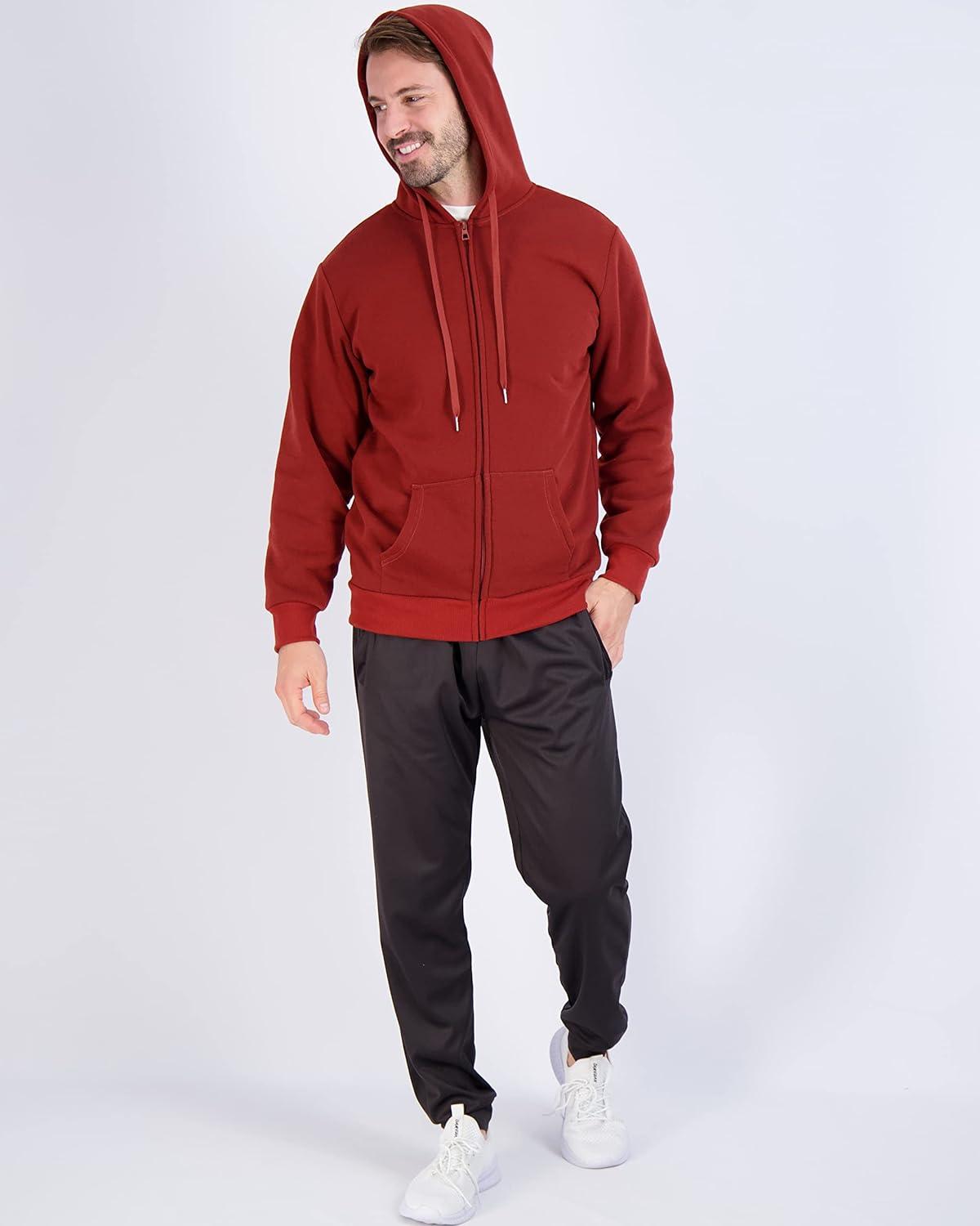 3 Pack: Men s Fleece Long Sleeve Full Zip Hoodie - Athletic Sweatshirt  Jacket (Available in Big & Tall) Standard X-Large Set 5