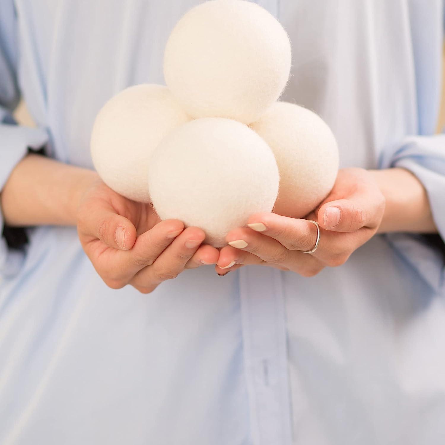 Upgraded Version Wool and Plastic Dryer Balls Organic XL 6 Balls