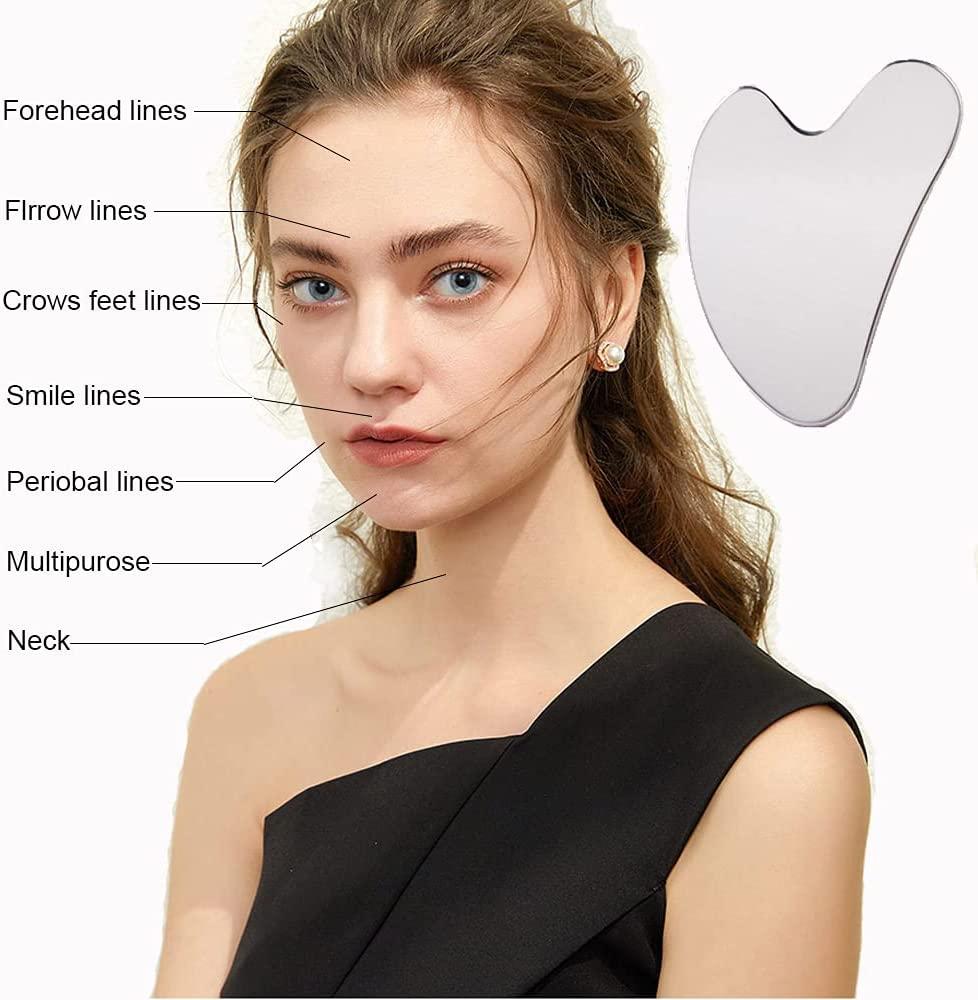 Ditind Gua Sha, Gua Sha Facial Tools, Stainless Steel Guasha Tool for