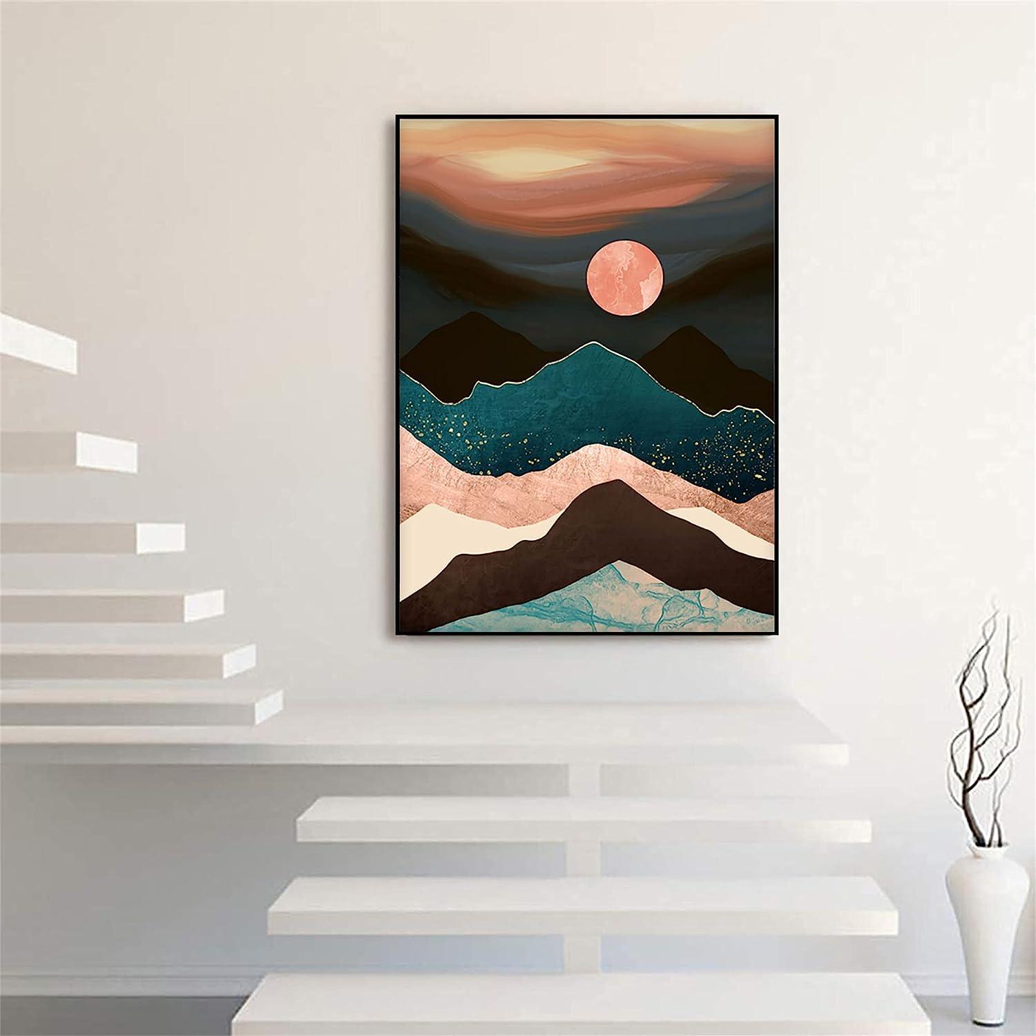 Hestarcul Diamond Painting Mountain Kit Diamond Art Kits for Adults  Abstract Scenery Paint with Diamonds Round for Gift Wall Decor(12x16)  (Mountain) Abstract-1