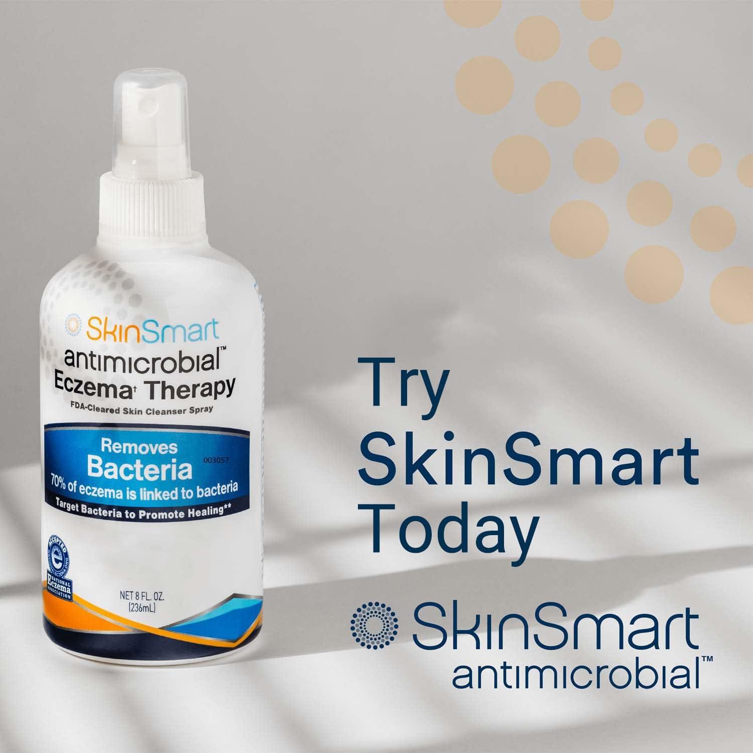 SkinSmart Antimicrobial Eczema Therapy Hypochlorous Acid 8 oz Spray for Adults, Kids & Seniors