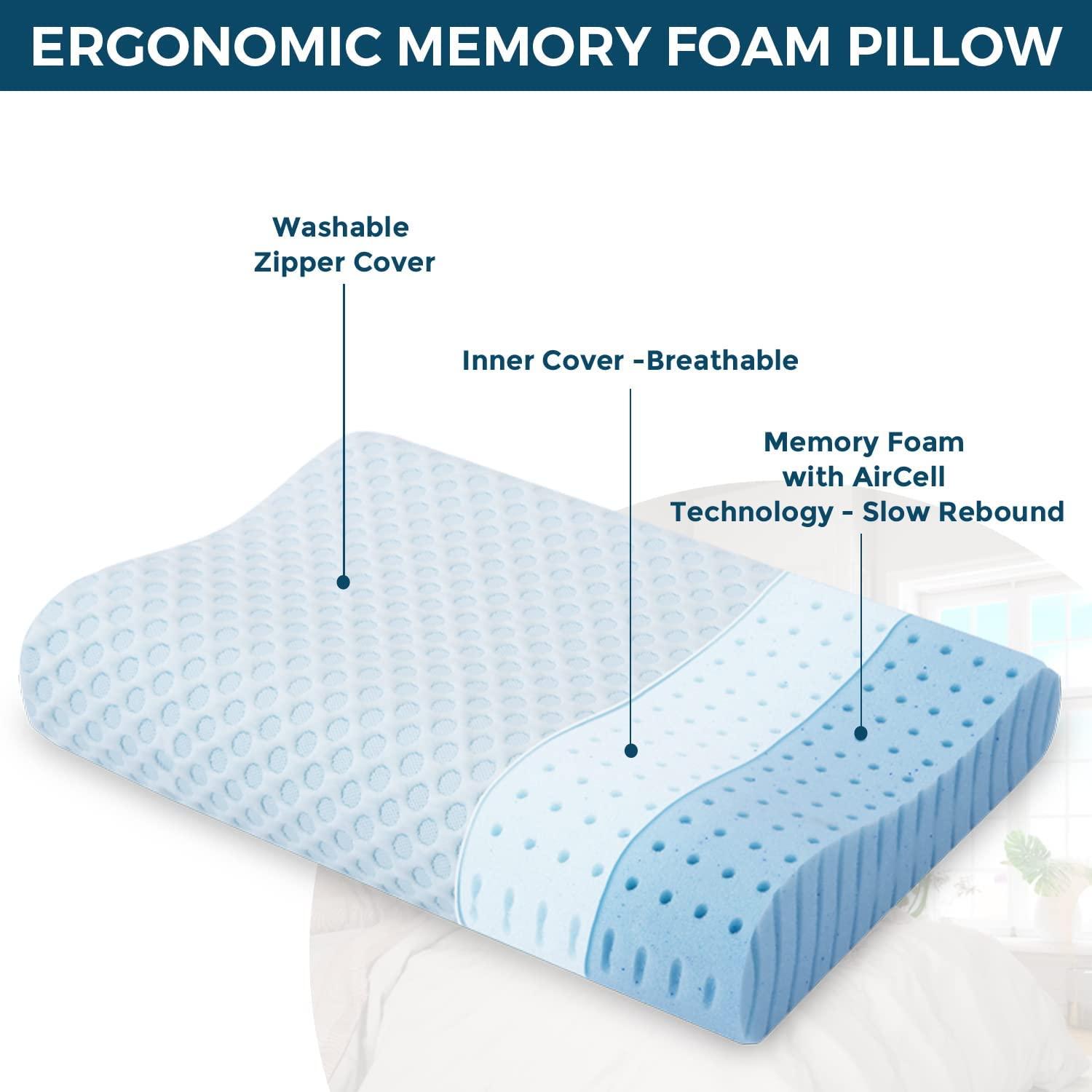 Bed Pillows for Sleeping, Ventilated Gel Memory Foam Contour