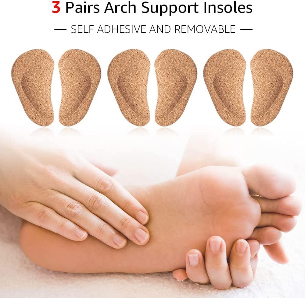 Dr. Foot's Arch Support Shoe Insoles for Flat Feet, Gel Arch Inserts