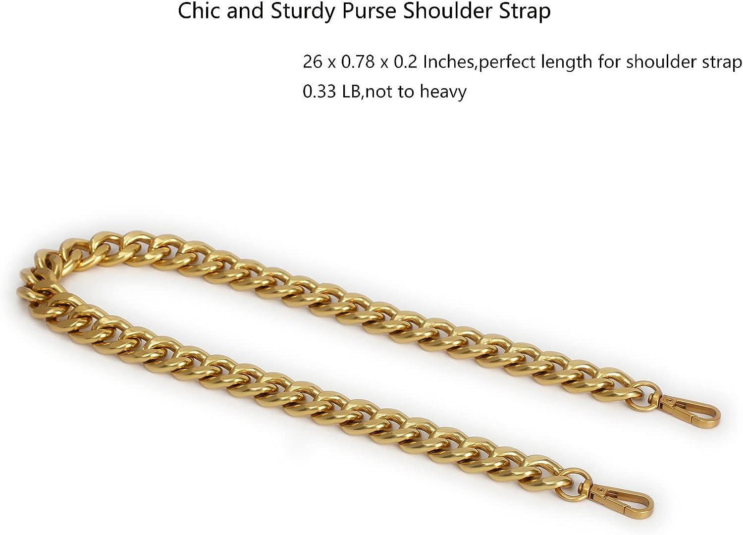 25 inch Trendy Chunky Large Metal Chains Purse Handle Shoulder Strap Replacement for Handbag (Antique Gold)