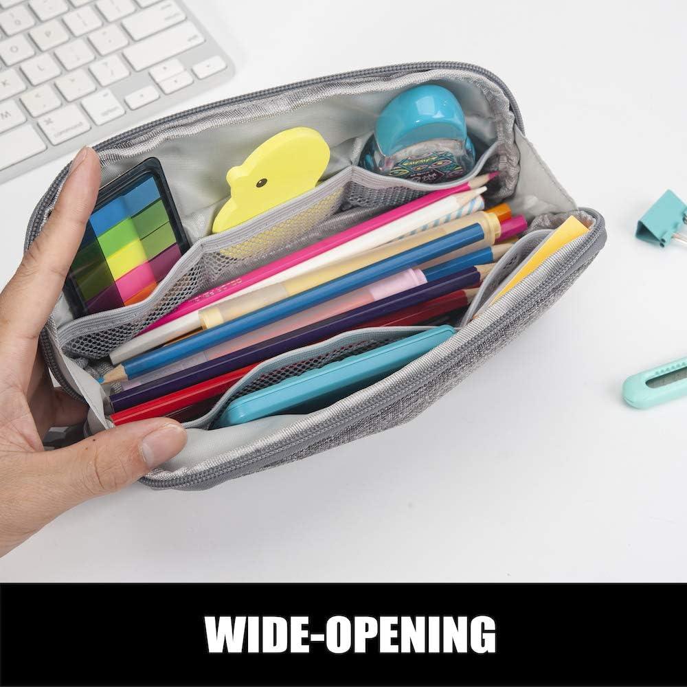 Sooez High Capacity Pencil Pen Case, Durable Pencil Bag Pouch Box
