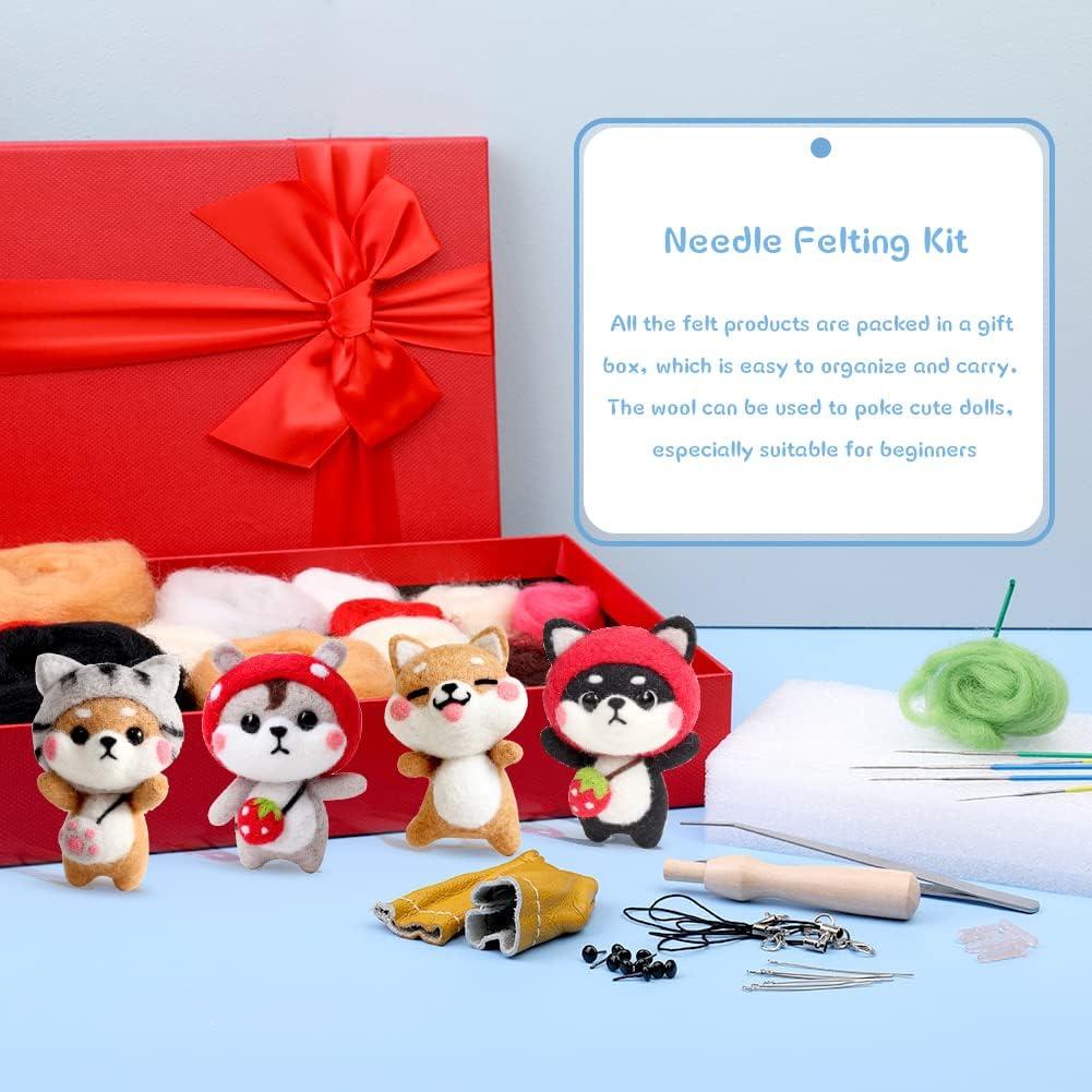 Needle Felting Kit, 2 PCS Dolls Needle Felting Beginner Kit Needle