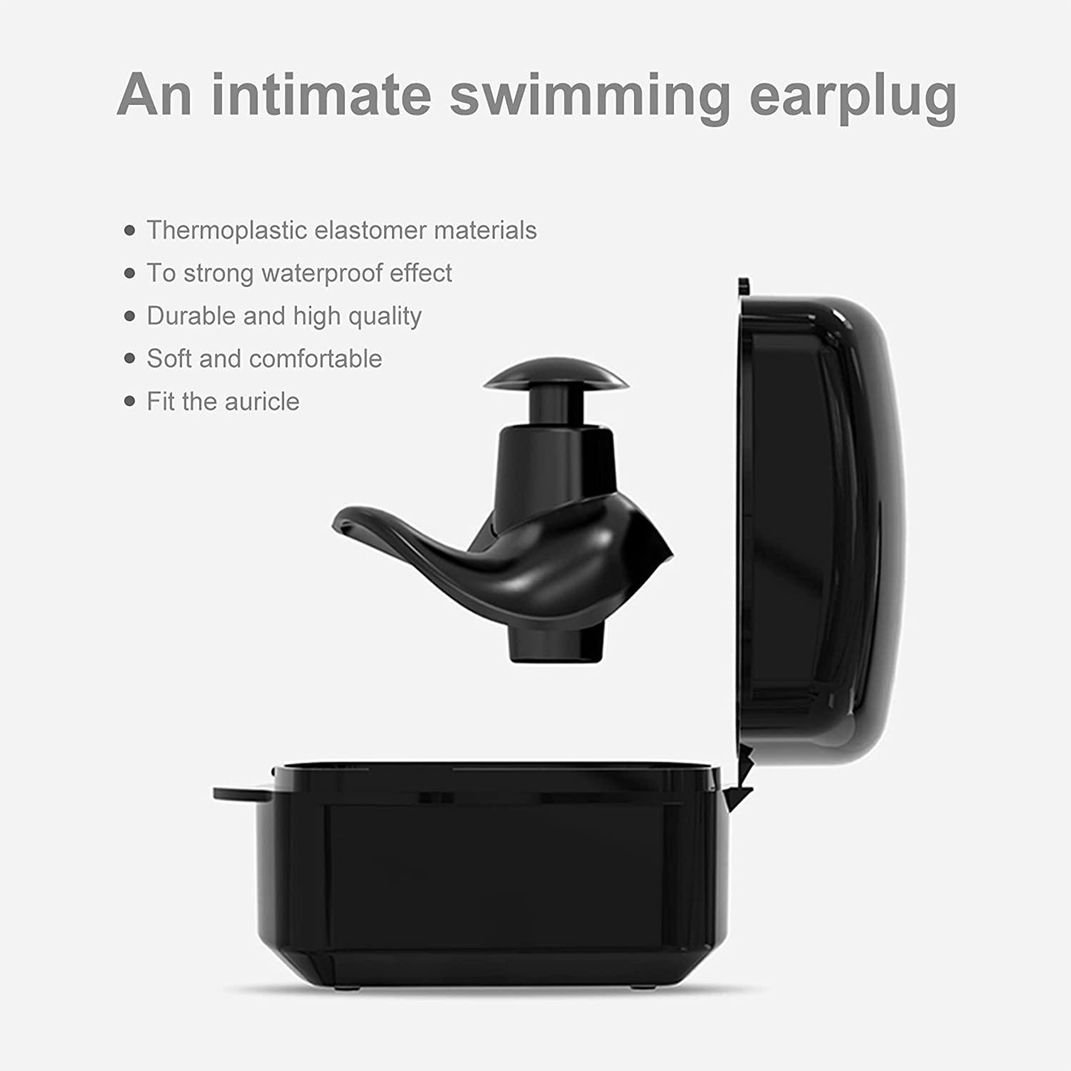 Swimming Ear Plugs 3 Pairs Professional Waterproof Reusable Silicone
