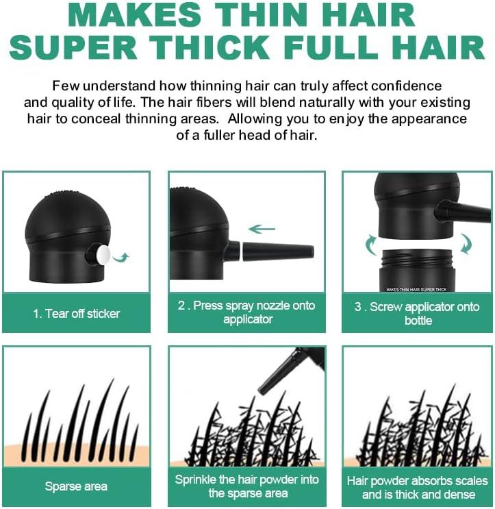 CUVVA Hair Fibres - #1 Hair Loss Concealer For Thinning Hair - Keratin Hair Building Fibres For Men & Women - Regaine Confidence - 25g - Dark Brown - View #4