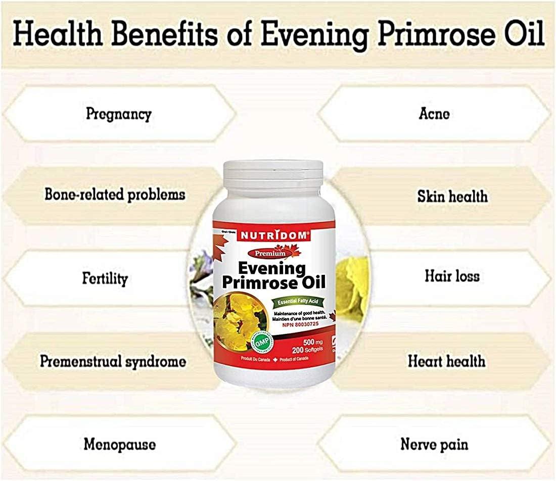 Nutridom Evening Primrose Oil Omega6 & GLA 500mg 200Softgels