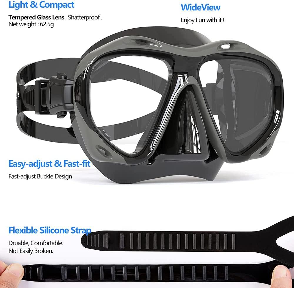 COPOZZ Scuba Mask, No Fogging Snorkeling Scuba Dive Glasses, Great Seal