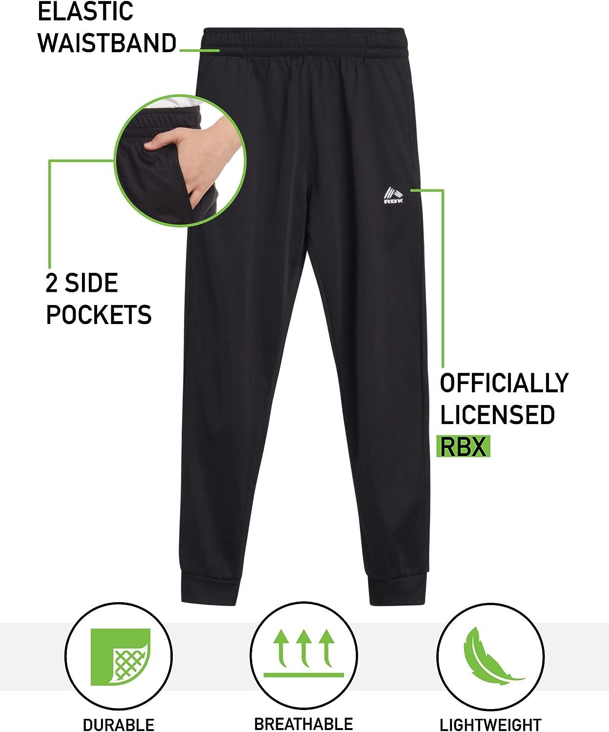 RBX Boy's Sweatpants - 2 Pack Active Tricot Jogger Pants (Size: 2T-20)  Navy/White/Black 18-20