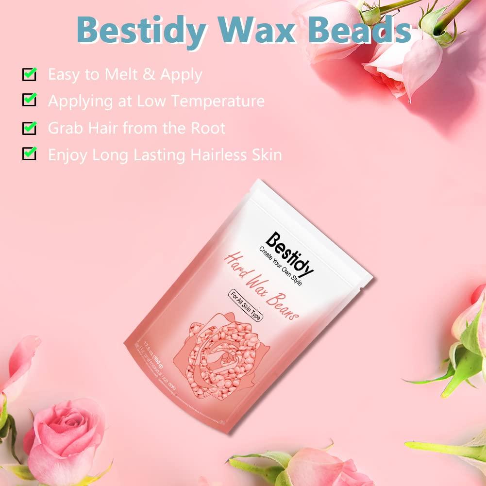 Bestidy Hard Wax Beads for Hair Removal for Face, Bikini, Legs