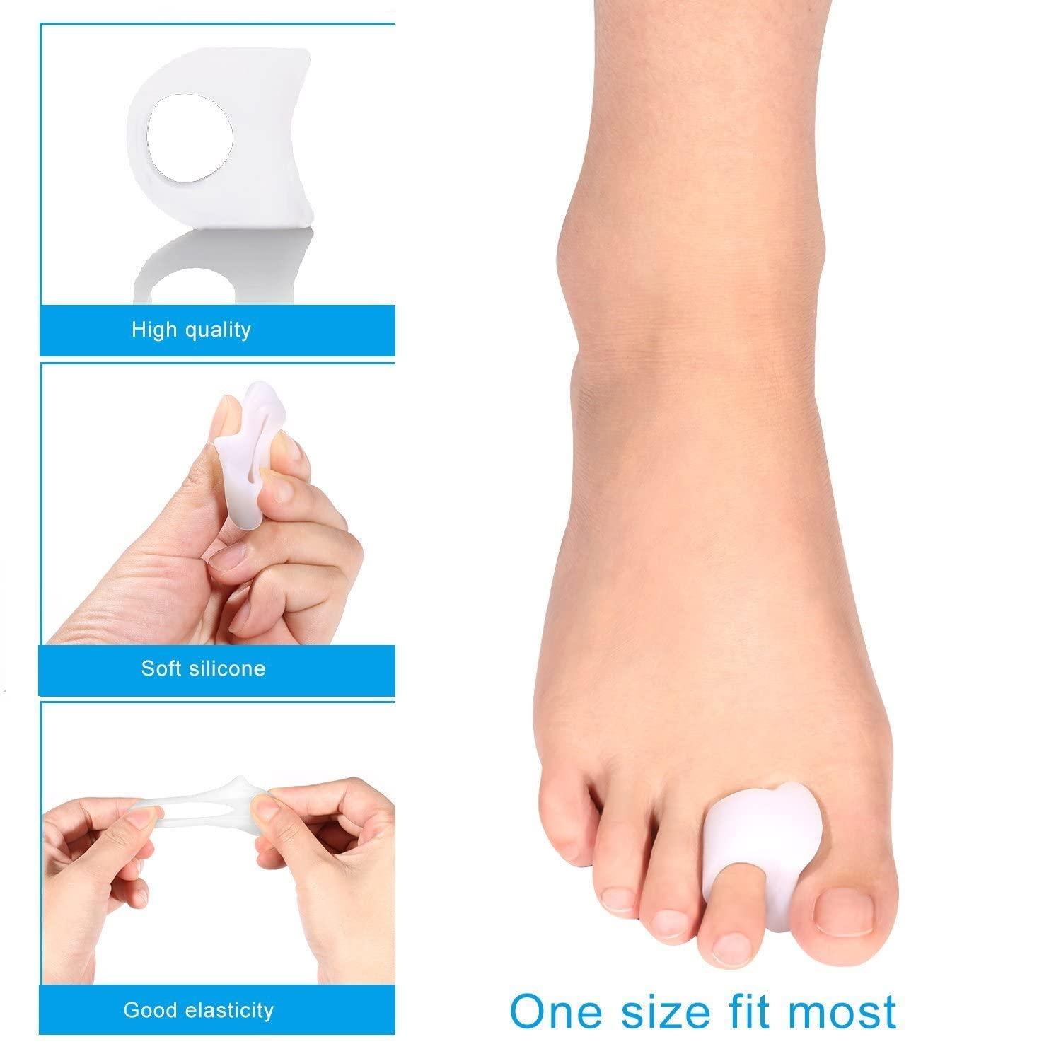 Gel Bunion Pads Toe Separators 2 Pairs Big Toe Stretcher Spacers for