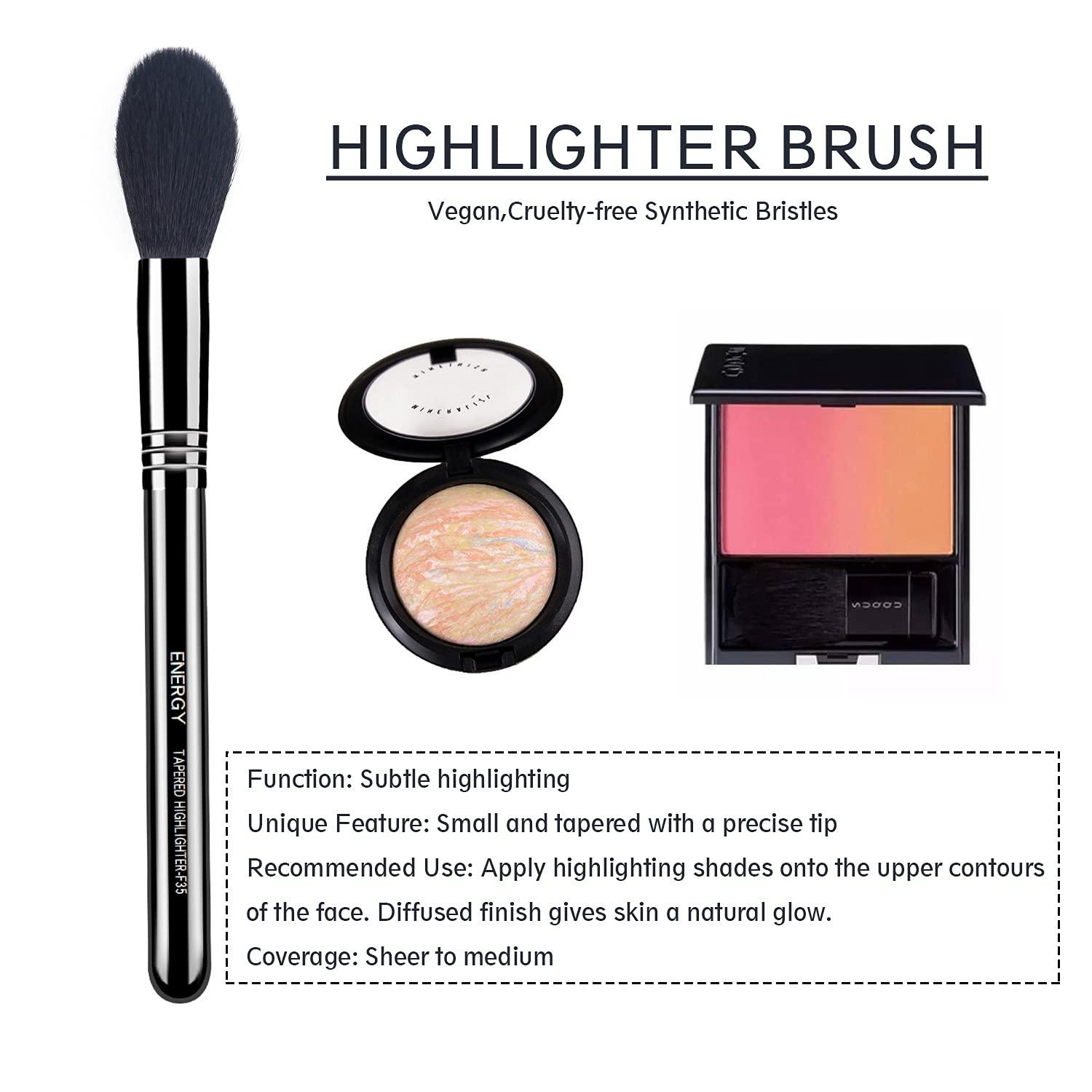 ENERGY Tapered Highlighter Brush Makeup F35 for Cheekbone Highlighting,Bronzer,Blush,Contour
