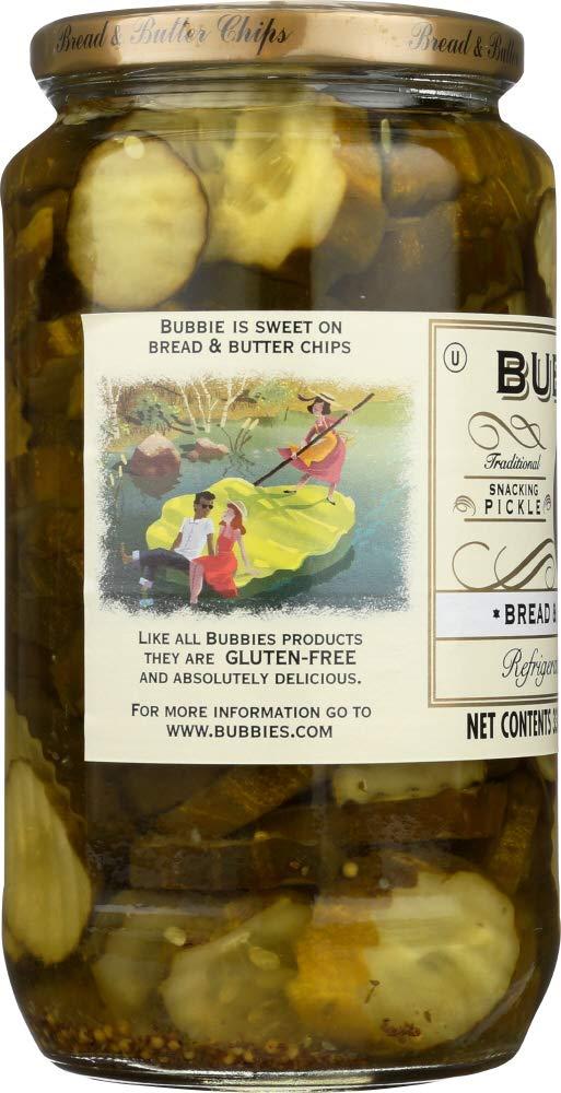 Bubbies Pickle Bread & Butter Chips 33 Oz (Pack of 1)