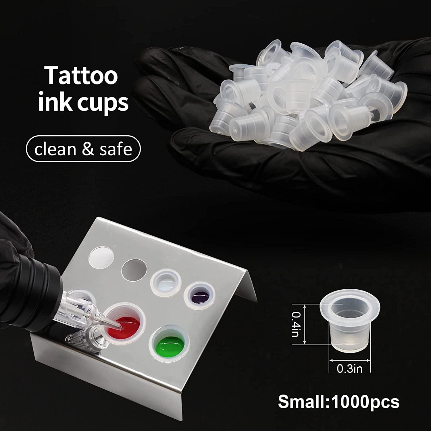 1000PCs Ink Caps Plastic Cups Tattoo Supplies Pigment Holder Caps (#9, #12,  #15)