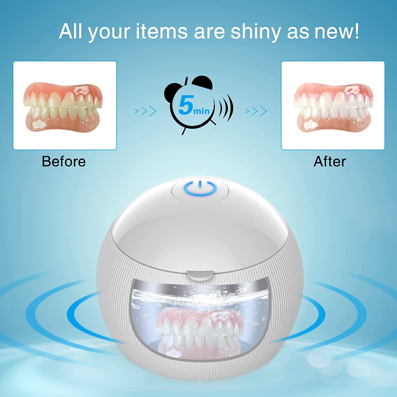 Voraiya Ultrasonic UV Cleaner for Dental Appliances & Jewelry Dentures, Aligners, Retainers