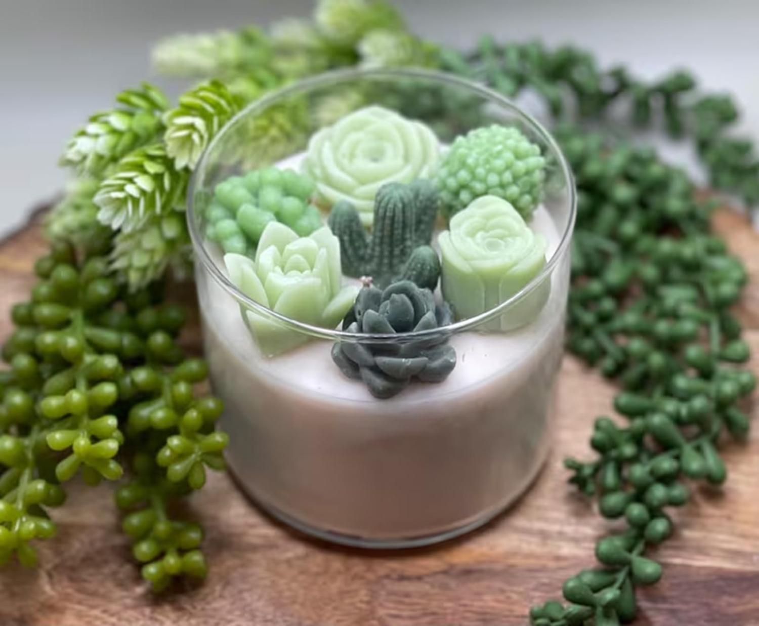 Hand-Poured Scented Candles | Green Succulent Glass Tumbler Collection |  All-Natural Soy & Coconut Wax | International Shipping Available | Buy Now  with Express International Delivery | GoSupps.com