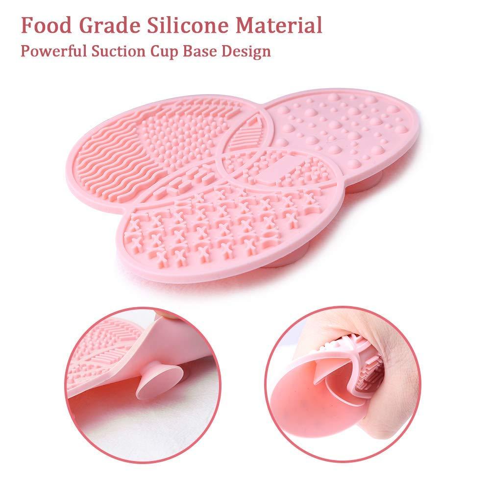 Makeup Brush Cleaner Bowl Mat, Silicone Pink Soft Brush Cleaning Mat f –  TweezerCo
