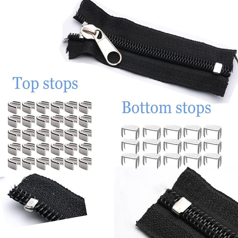 24 Set Zipper Repair Kit for Jackets Bottom Stopper Retainer