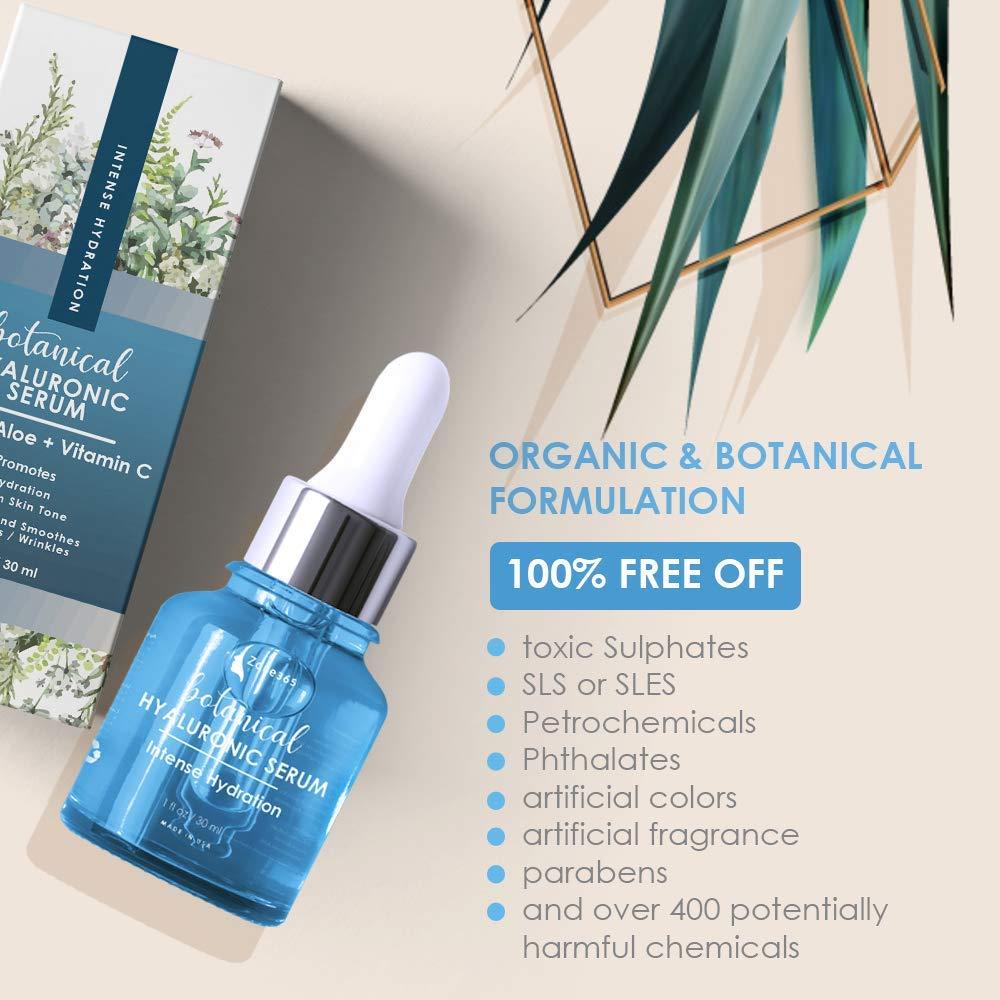 Zone 365 Hyaluronic Acid Serum for Face with Vitamin C, E, and Aloe