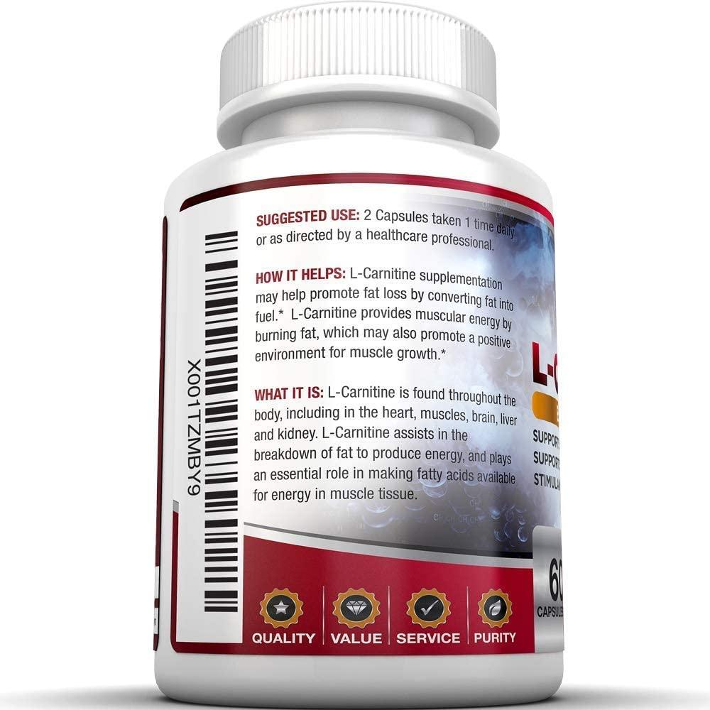 BRI L-Carnitine 1000mg Premium Amino Acid | Metabolism Booster for Weight  Loss, Athletic Performance & Heart Health - 60 Veg Capsules | Buy Now with  Express International Delivery