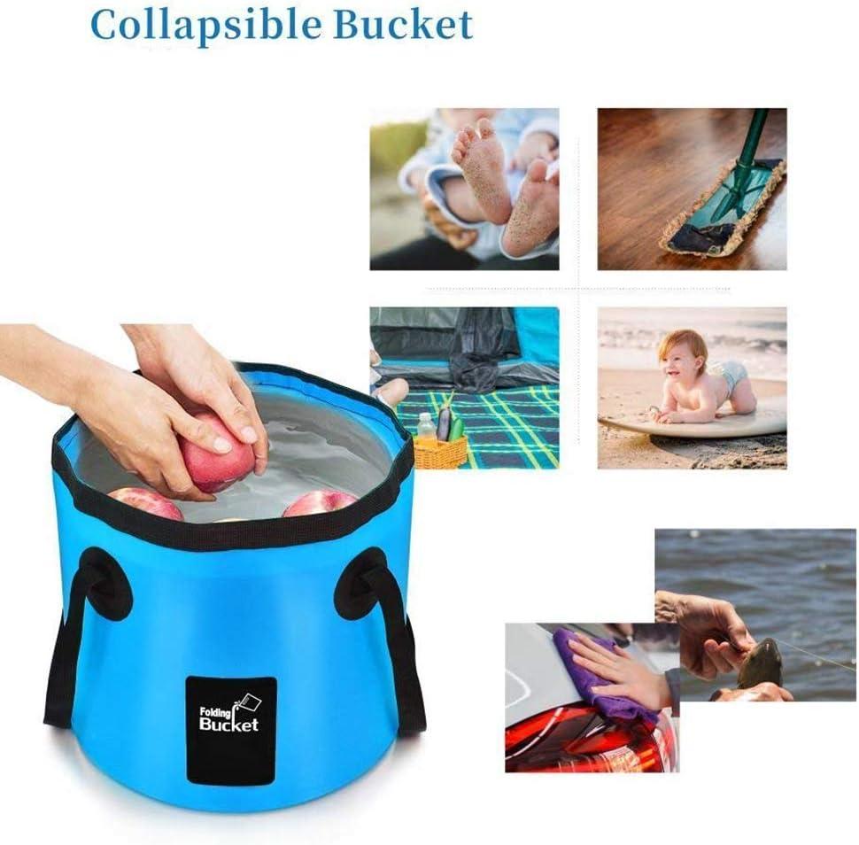 BANCHELLE Collapsible Bucket Camping Water Storage Container Portable  Folding Foot Bath Tub Wash Basin for Traveling Hiking Fishing Boating  Gardening Blue 20L