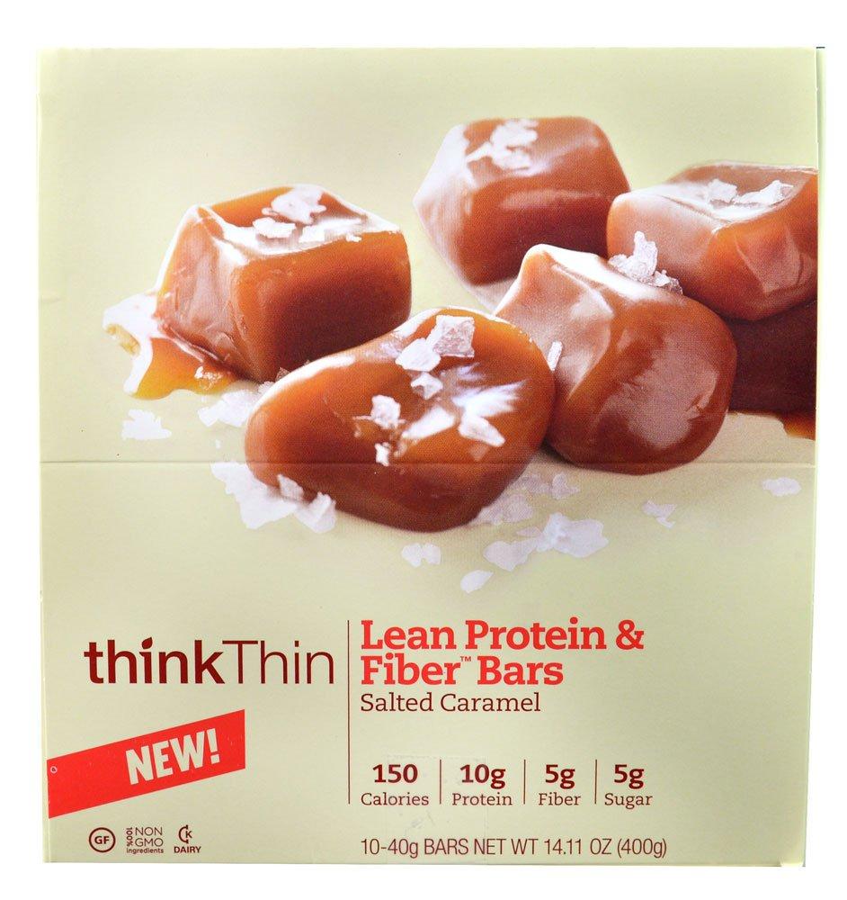 Think Products thinkThin Lean Protein & Fiber Bars Salted Caramel 40g 10 Bars