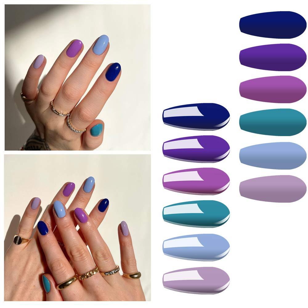 Vishine Gel Nail Polish Set - 6 Pcs Blue Purple Gel Polish Kits Aurora Nail  Gel Polish Colors Soak Off UV LED Lamp Base Top Coat Needed DIY Nails Art  Manicure Set