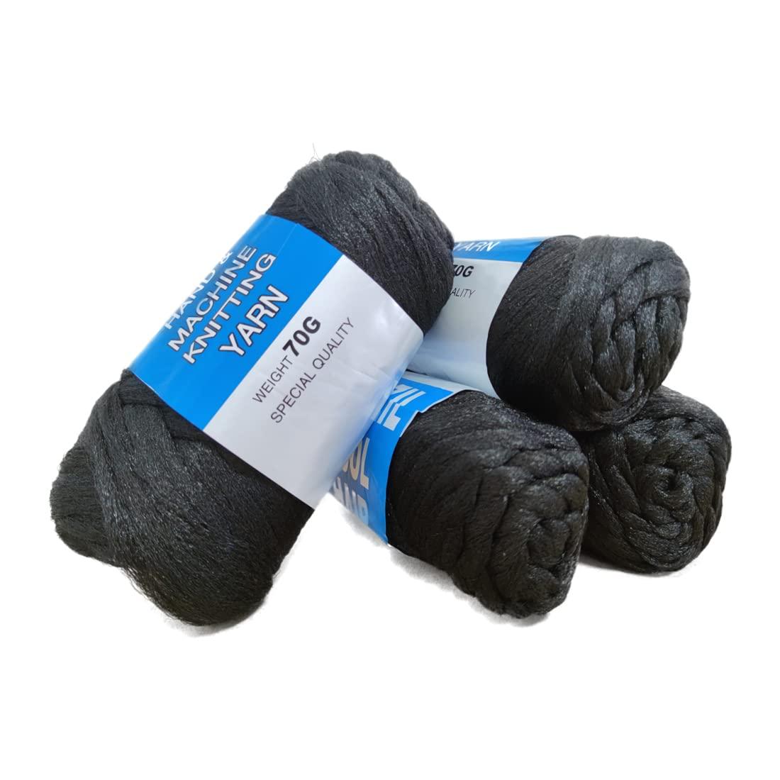 Buy 5 Packs Brazilian Yarn Wool Hair Arylic Yarn For Hair Crochet Braid  Twist Warps Black Color Online at desertcartEcuador