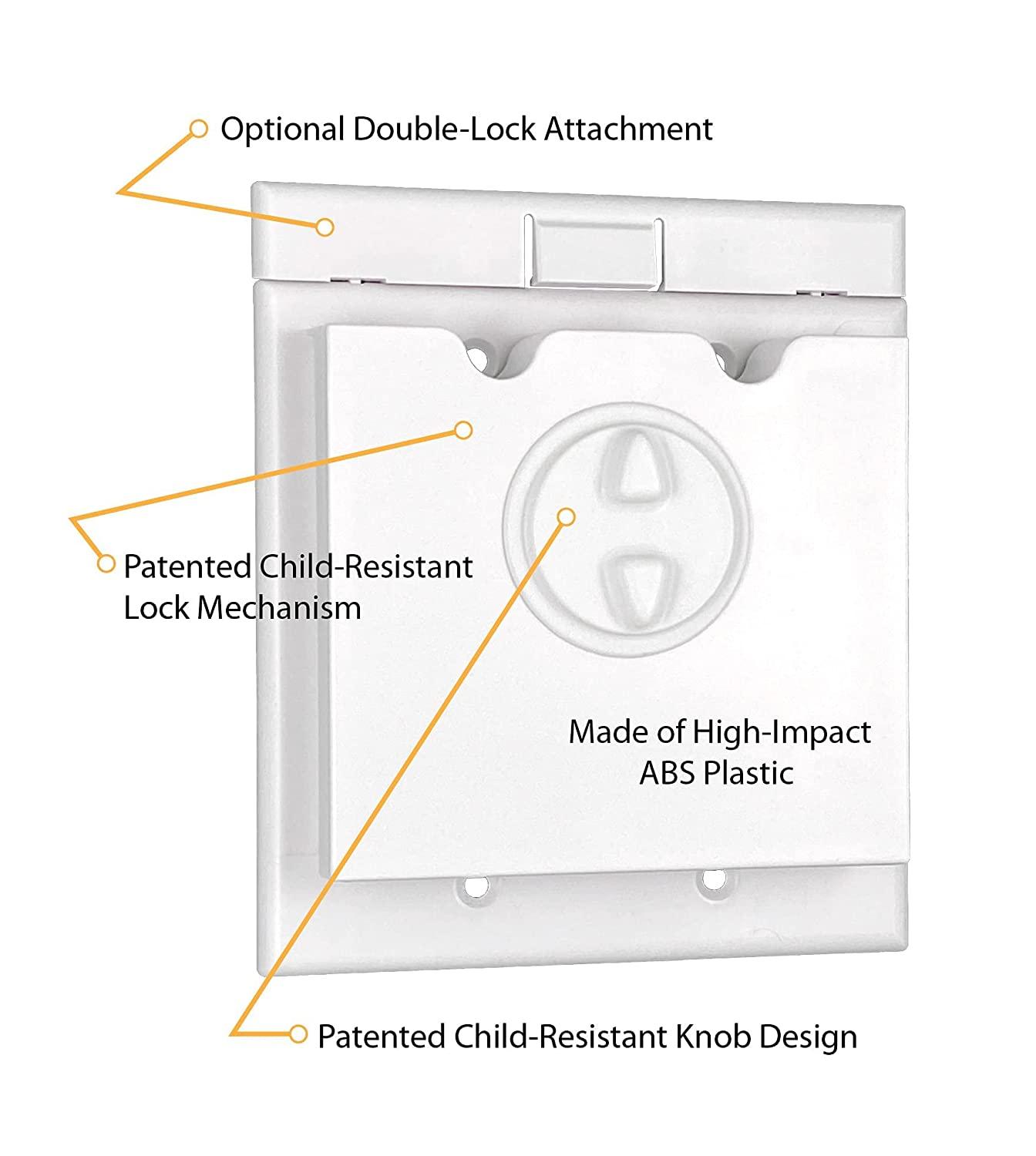 HomeStar Safety Light Switch Guard (Double Rocker Style) double ROCKER style white