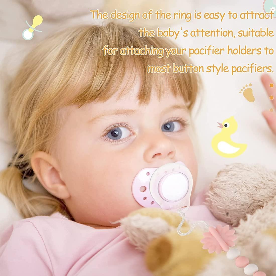 15 Silicone Ring Adapters for Pacifier Chains - Clear Baby Buckle ...