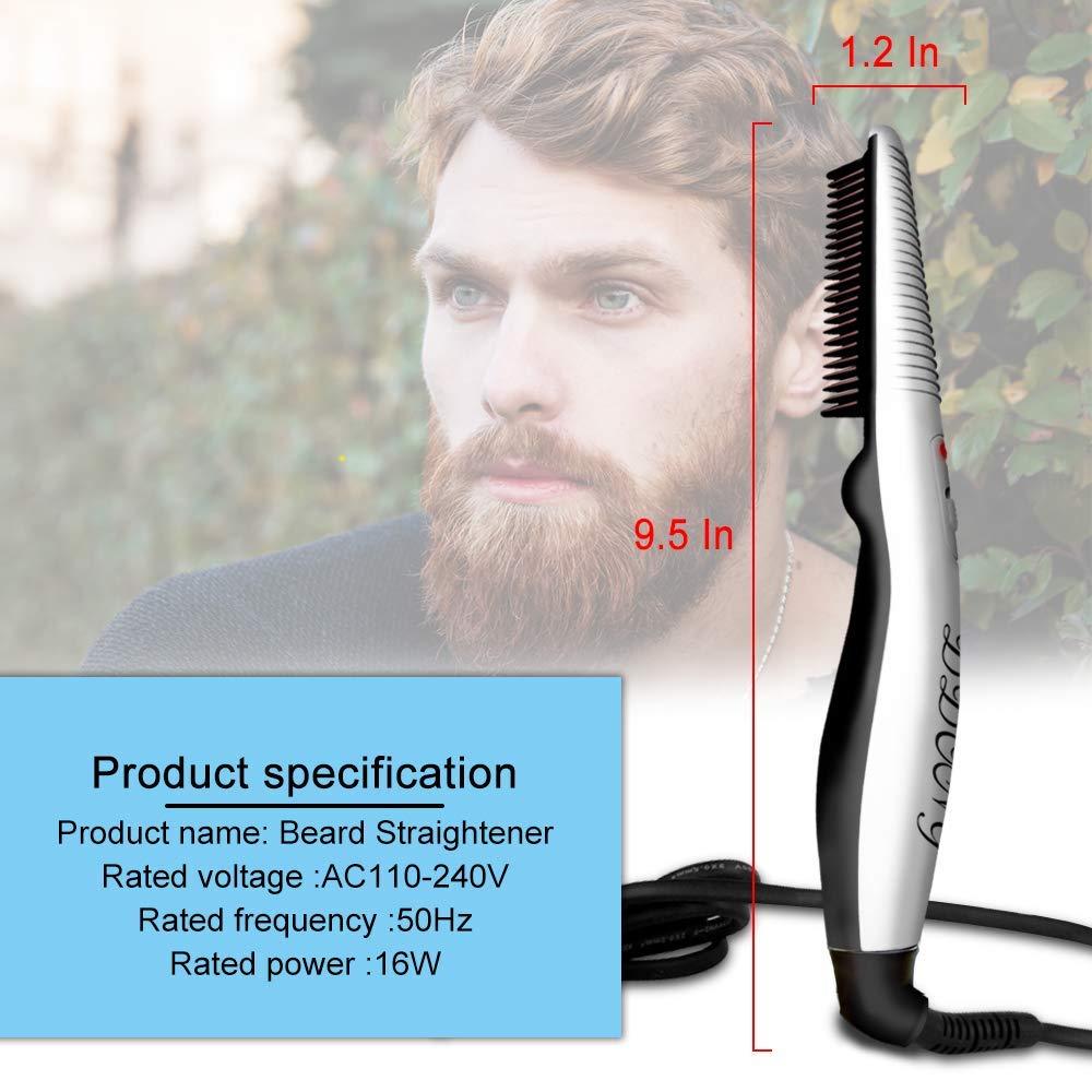 Beard Straightener Comb for Men,Hair Hot Comb,Quick Electric Heated Beard Brush  Styler,Travel Portable Styling Comb Beard Iron, Multifunctional  Straightening Brush Style-1