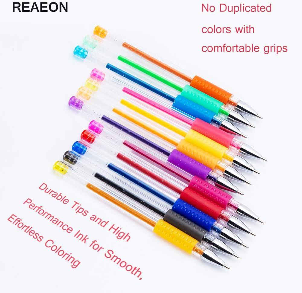 Reaeon 24 Colors Gel Pens Coloring Gel Pen Art Markers for Journal Adult  Coloring Books Drawing Note Taking 40% More Ink for Kids