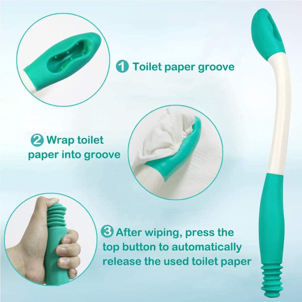 Toilet Aid Wiper - Bathroom Buddy Wiping Self Assist Tool Long Reach ...