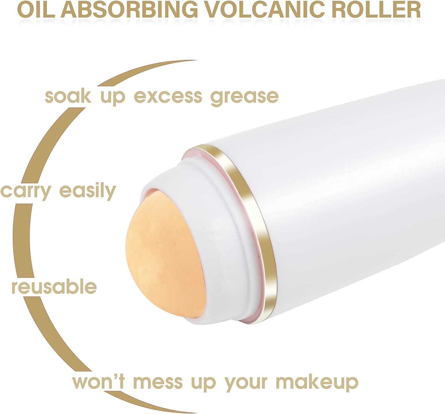 Oil Control On The Go, Oil Absorbing Volcanic Roller with Two