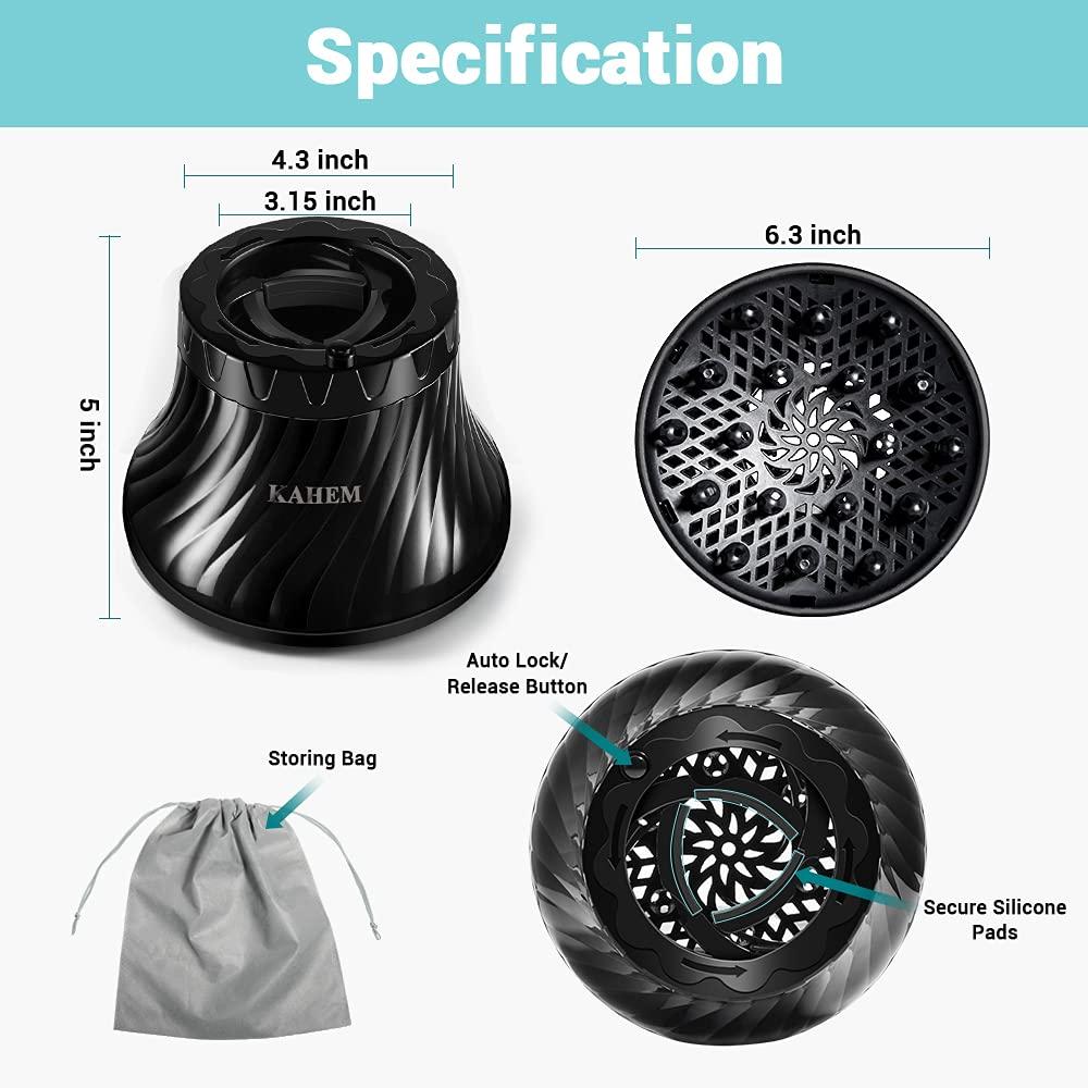 KAHEM Universal Hair Diffuser, Adjustable from 1.38 Inch to 3.15 Inch