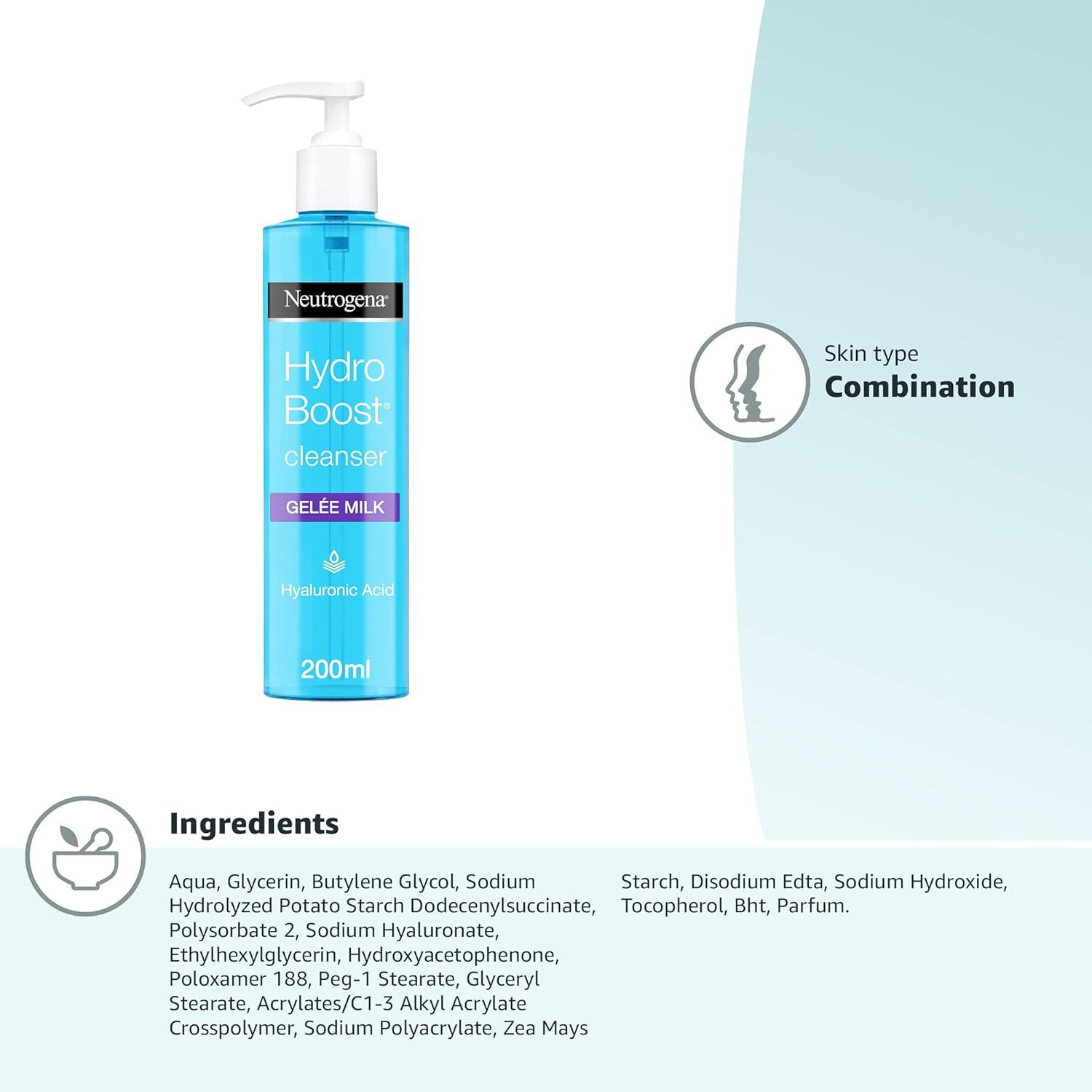 Neutrogena Aloe Vera Hydro Boost Gel Cleanser with Hyaluronic Acid - 200 ml  (Pack of 1) | Buy Now with Express International Delivery | GoSupps.com