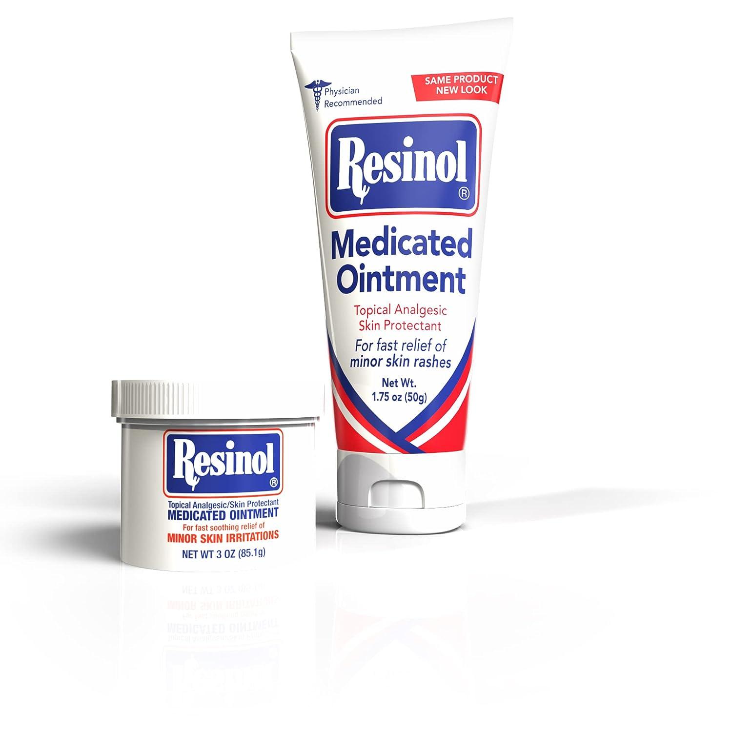 Resinol Medicated Ointment with Zinc Oxide for Pain Relief & Protection of  Skin Irritations 1.75 oz Tube