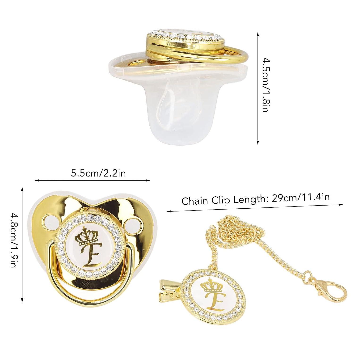 Baby Pacifier Rhinestone Night Pacifier with Chain Clip Portable