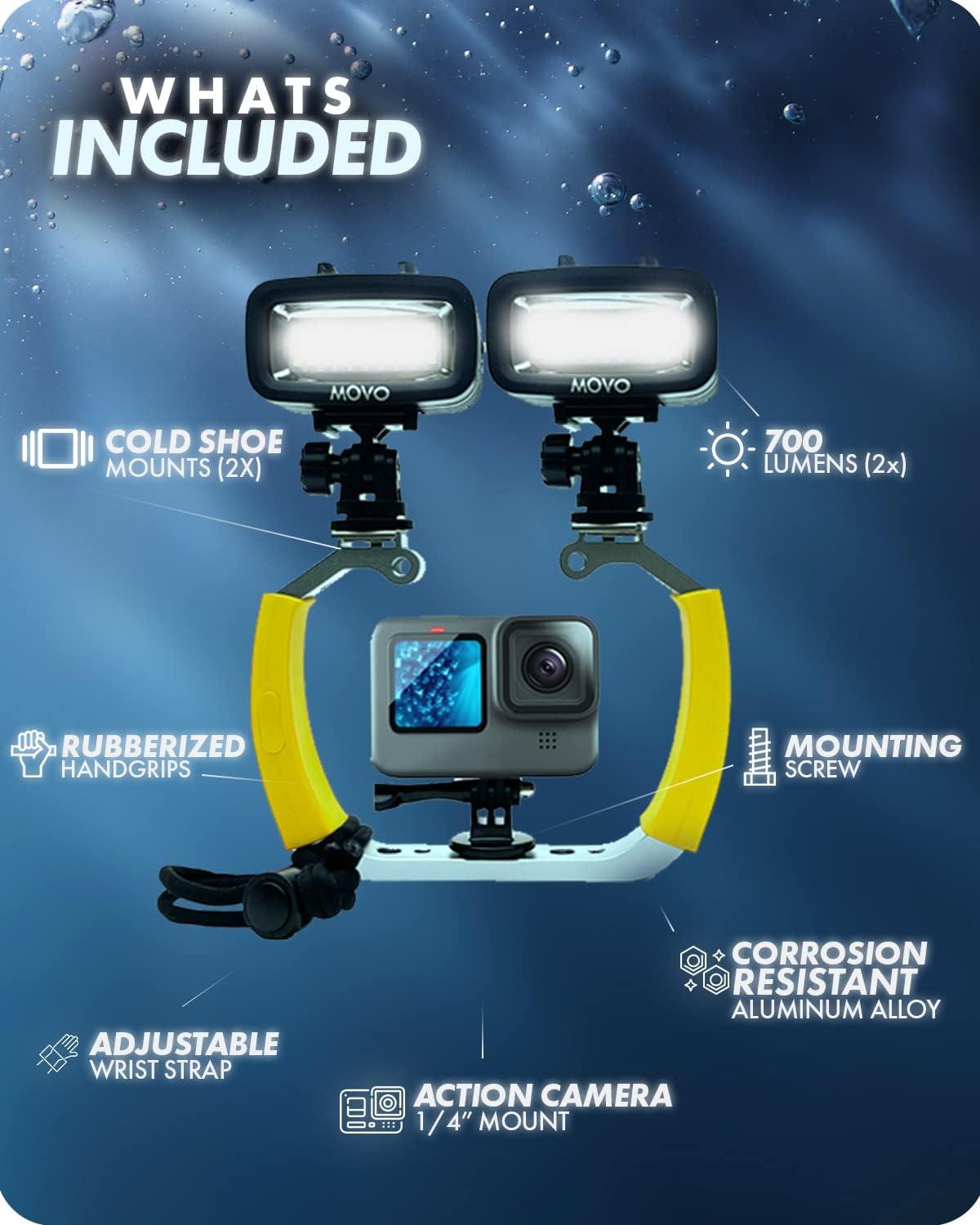 Movo DiveRig3 Diving Rig Bundle with Waterproof LED Lights