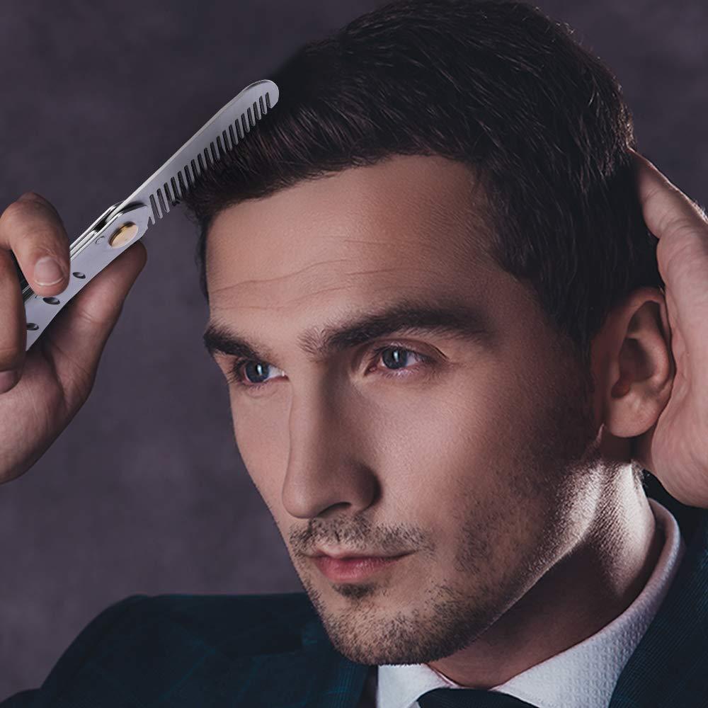 Stainless Steel Metal Hair & Beard Comb, AhfuLife Multifunctional