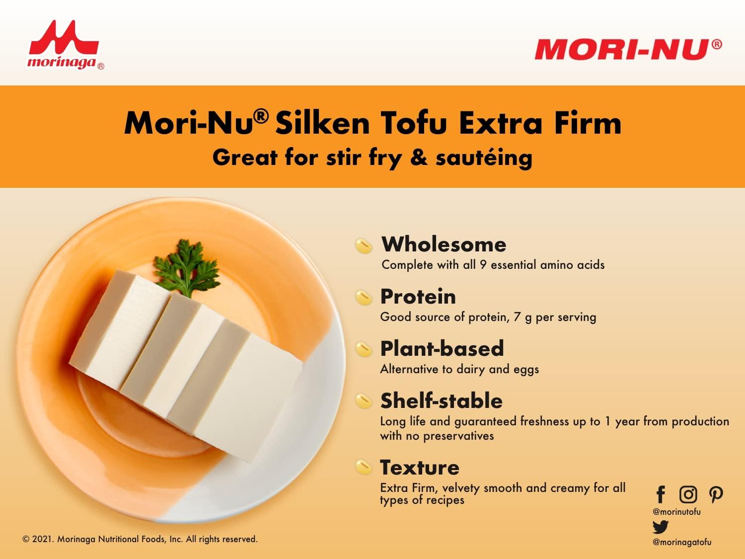 MoriNu Silken Tofu Extra Firm Velvety Smooth and Creamy Low Fat