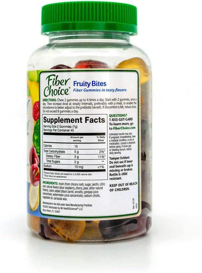 Fiber Choice Gummies Fruity Bites Assorted Fruit 90 Gummies