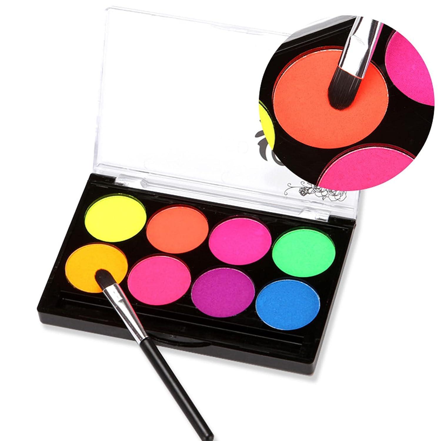 1pc 8 Bright Colors Neon Fluorescent Body Painting Palette, Water